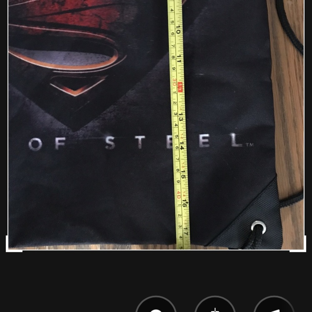 Superman Black Drawstring Knapsack - image 3